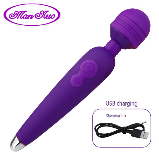 Powerful Oral Clit AV Vibrators Magic Wand Clitoris Sex Toy for Women USB Rechargeable Vibrator Body Massager Adult Products