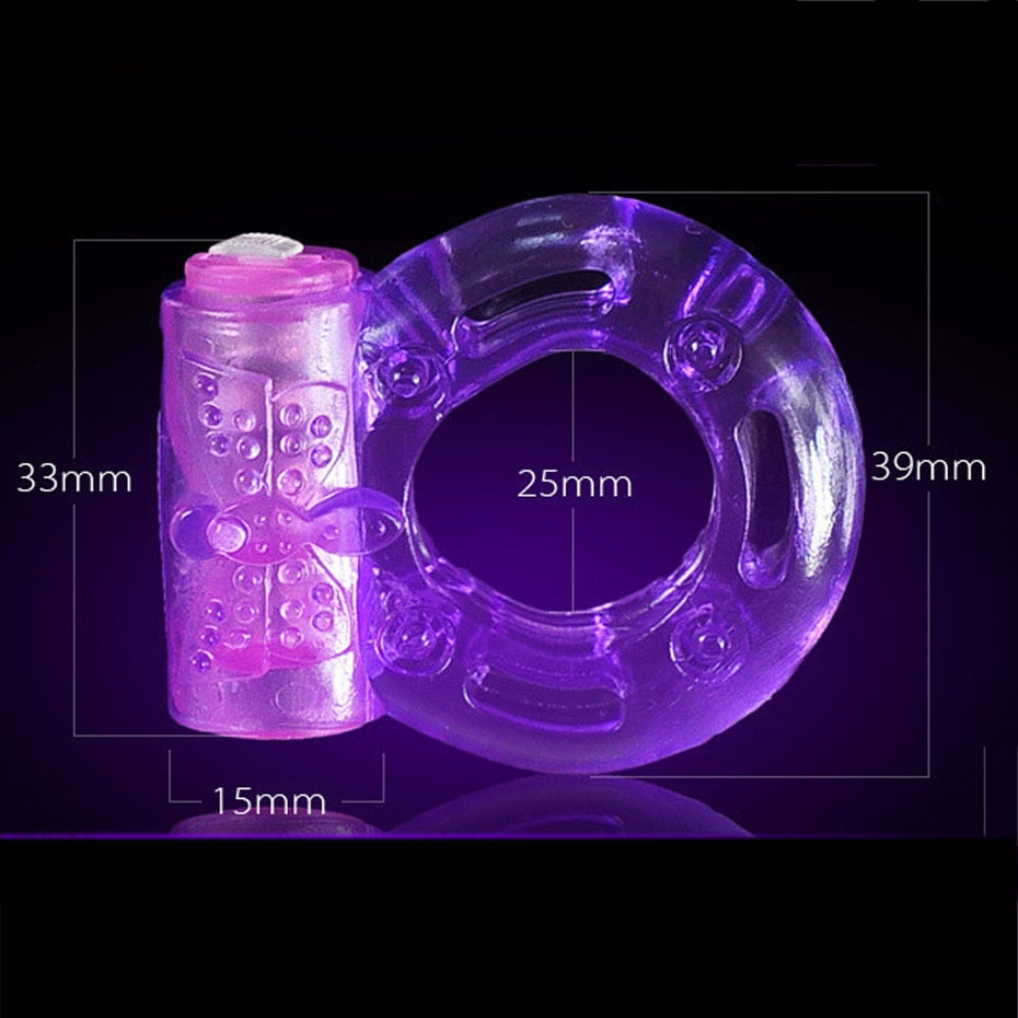 Couple Sexy Toy, Elastic Delay Ring, Vibrating Cock Stretchy Intense Clit Stimulation, Premature Ejaculation Lock Vibrator