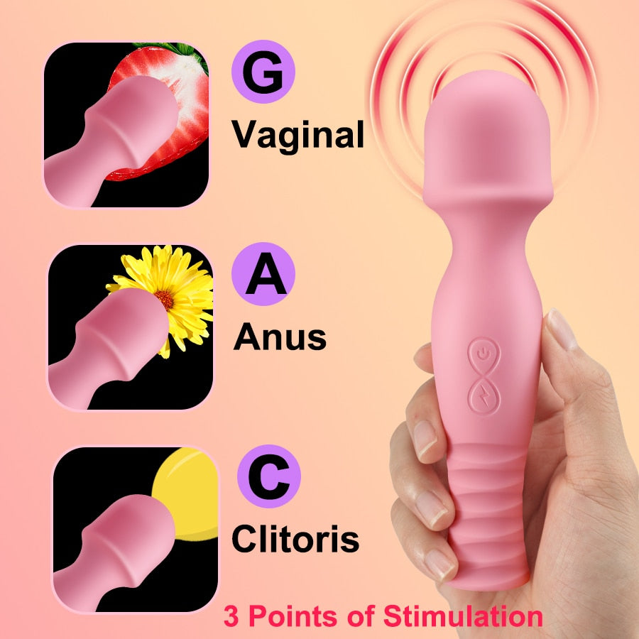 FLXUR 10 Modes AV Vibrator Magic Wand for Women Clitoris Stimulator Stick G Spot Massager Female Masturbator Sex Toys for Woman